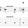 gitaar notenschrift gecombineerd met tabulatuur en akkoorden